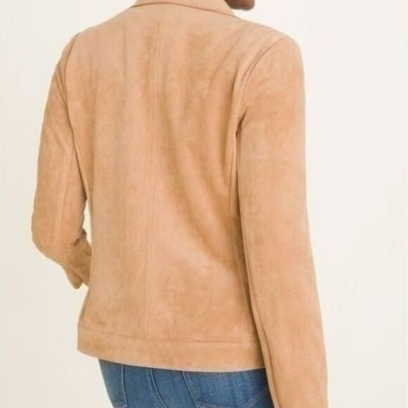 Chico's Faux Suede Moto Jacket 4/6 - Picture 2 of 8